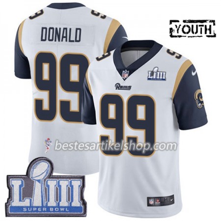 Kinder Los Angeles Rams Trikot Aaron Donald  99 Nike Weiß 2019 Super Bowl LIII